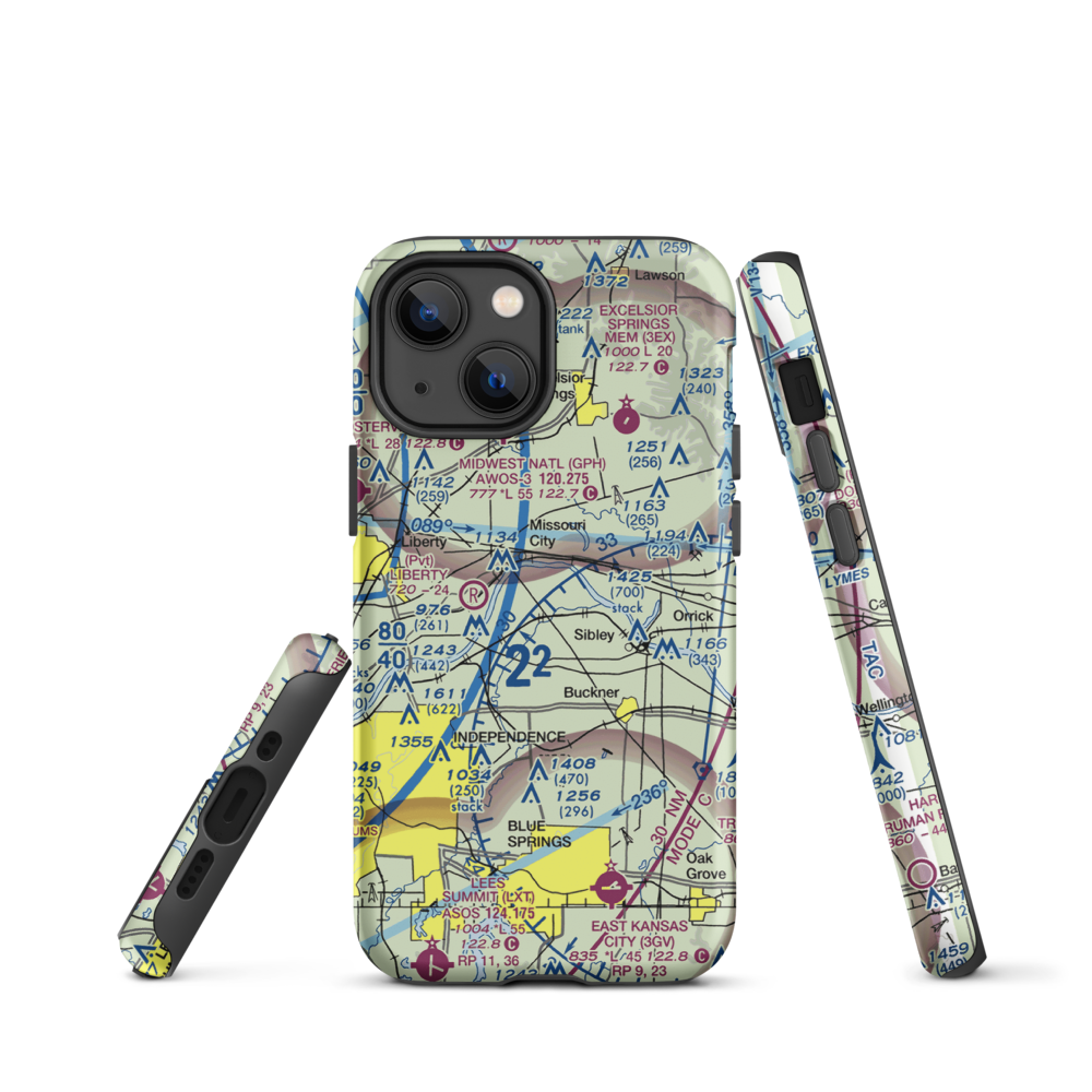 Martens Airport (4MO8) VFR Sectional  Tough iPhone Case iPhone 13 mini model shown