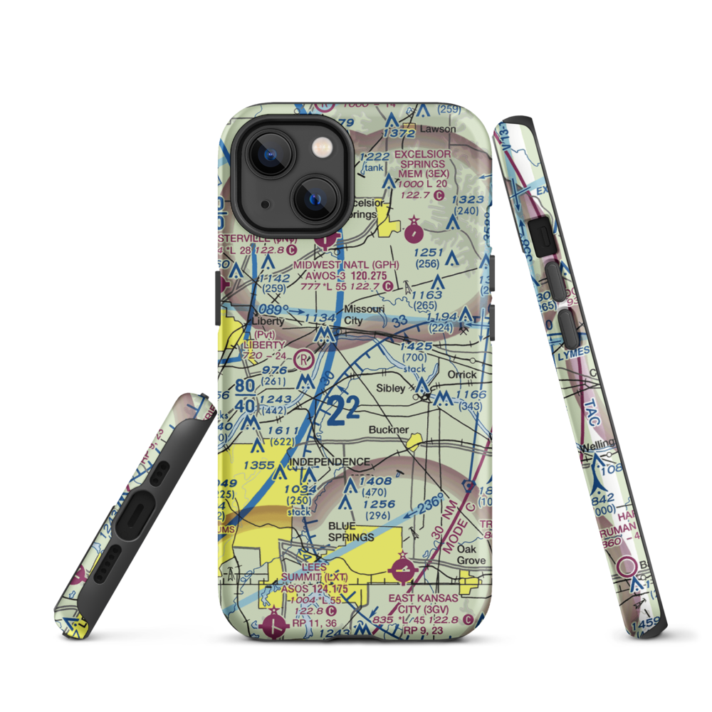 Martens Airport (4MO8) VFR Sectional  Tough iPhone Case iPhone 13 model shown