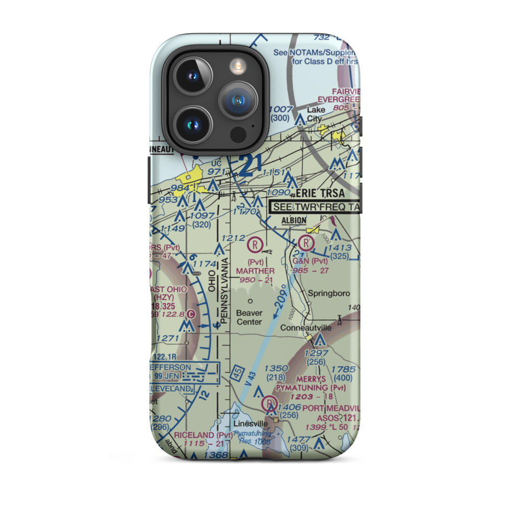 Marther Field (75PA) VFR Sectional  Tough iPhone Case iPhone 16 Pro Max model shown
