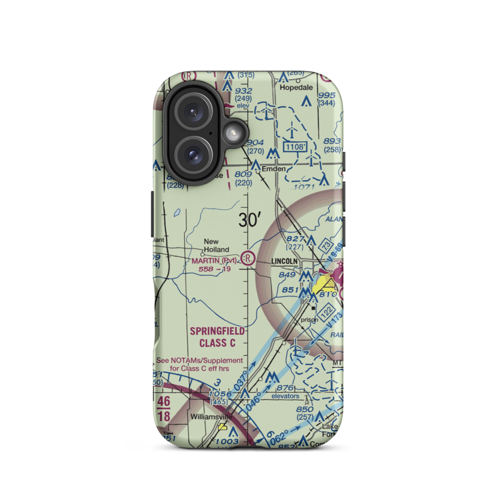 Martin Airport (IL64) VFR Sectional  Tough iPhone Case iPhone 16 model shown