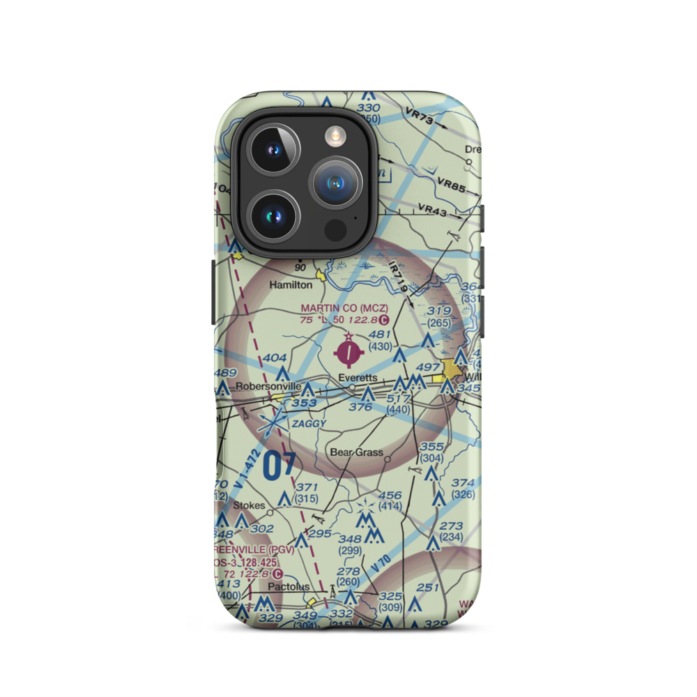 Martin County Airport (MCZ) VFR Sectional  Tough iPhone Case iPhone 16 Pro model shown