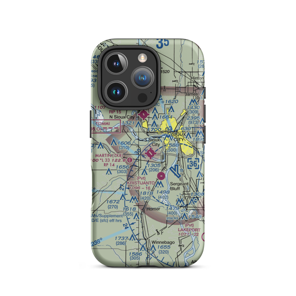 Martin Field (7K8) VFR Sectional  Tough iPhone Case iPhone 16 Pro model shown