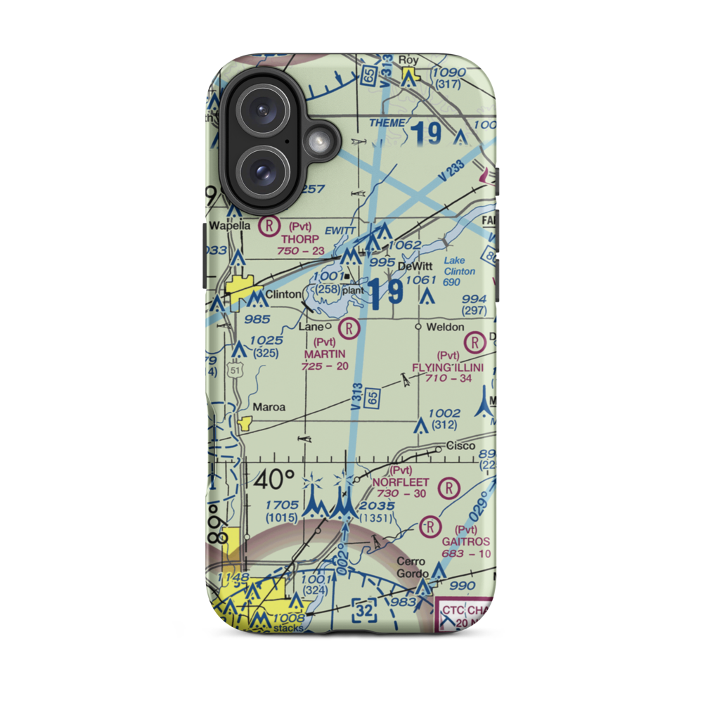 Martin RLA Restricted Landing Area (IL82) VFR Sectional  Tough iPhone Case iPhone 16 Plus model shown
