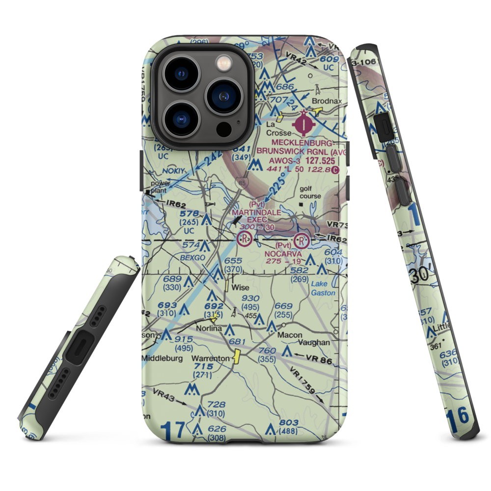Martindale Executive Airpark (70NC) VFR Sectional  Tough iPhone Case iPhone 13 Pro Max model shown