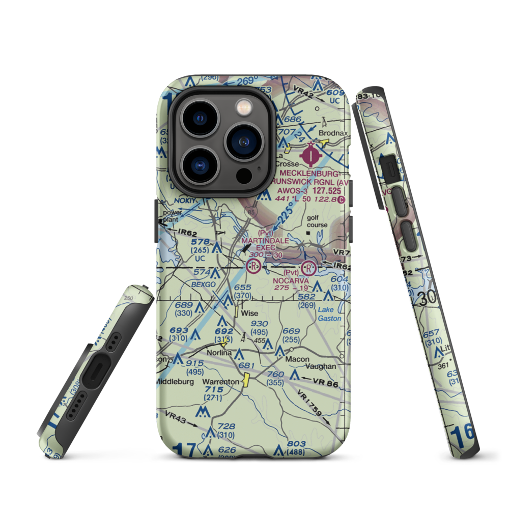 Martindale Executive Airpark (70NC) VFR Sectional  Tough iPhone Case iPhone 14 Pro model shown