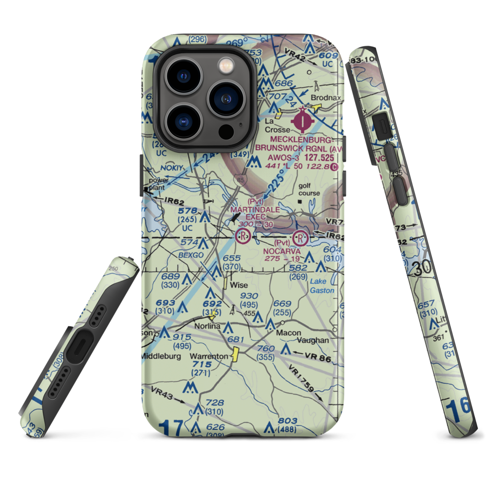Martindale Executive Airpark (70NC) VFR Sectional  Tough iPhone Case iPhone 14 Pro Max model shown