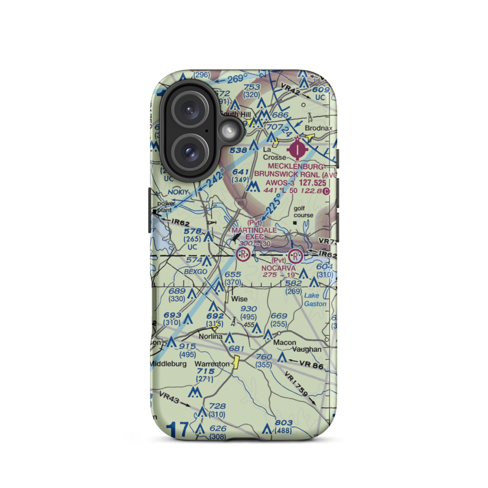Martindale Executive Airpark (70NC) VFR Sectional  Tough iPhone Case iPhone 16 model shown