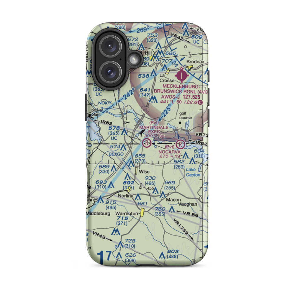 Martindale Executive Airpark (70NC) VFR Sectional  Tough iPhone Case iPhone 16 Plus model shown
