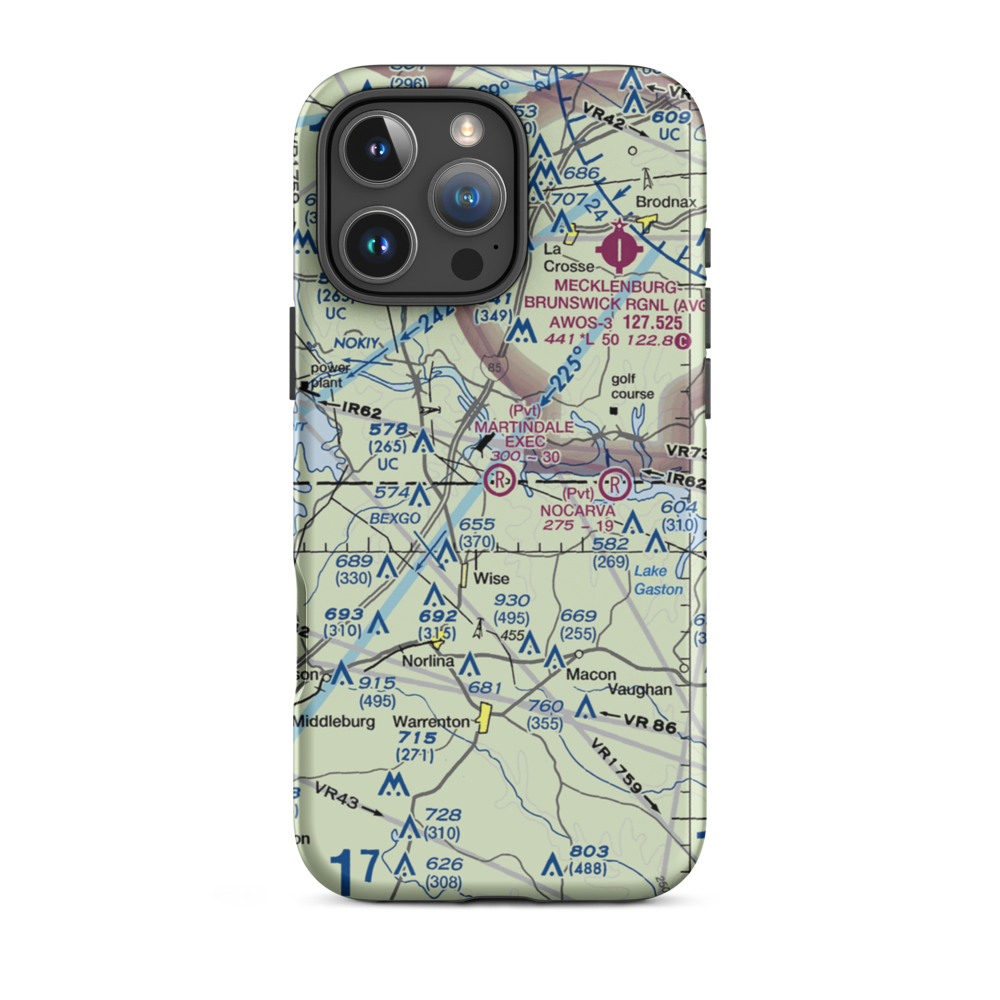 Martindale Executive Airpark (70NC) VFR Sectional  Tough iPhone Case iPhone 16 Pro Max model shown