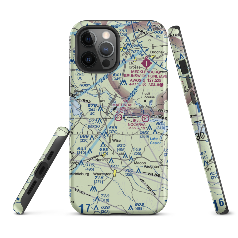 Martindale Executive Airpark (70NC) VFR Sectional  Tough iPhone Case iPhone 12 Pro Max model shown