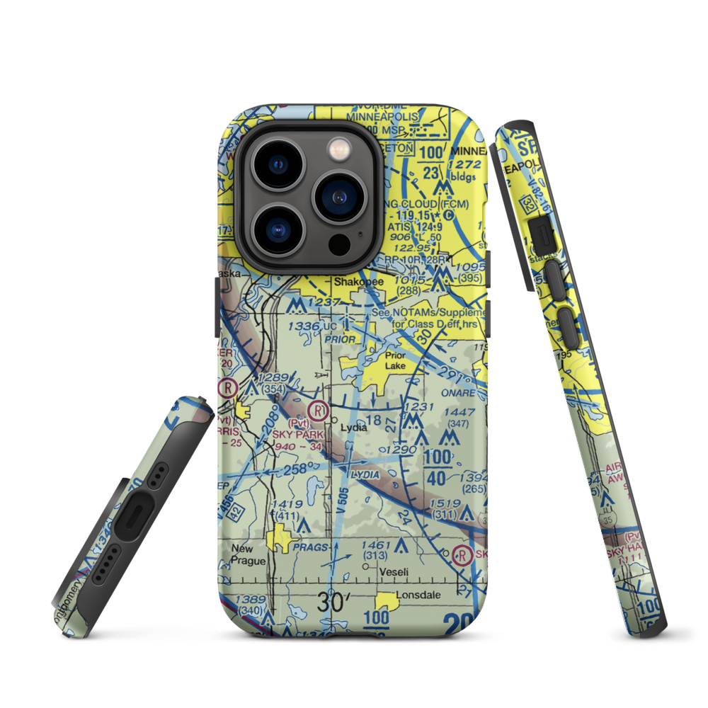 Marty's Tranquility Base (MN76) VFR Sectional  Tough iPhone Case iPhone 14 Pro model shown