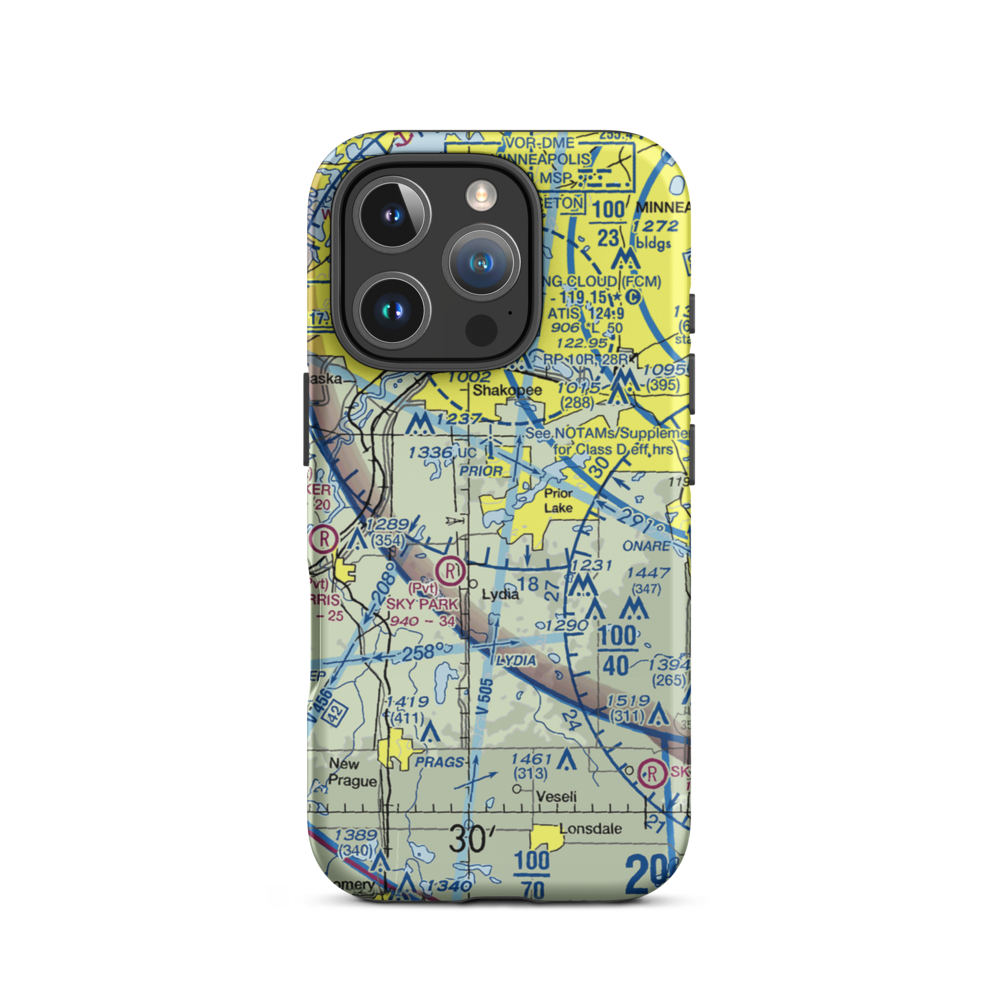 Marty's Tranquility Base (MN76) VFR Sectional  Tough iPhone Case iPhone 16 Pro model shown
