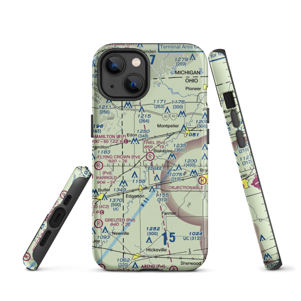 Marvin Thiel Field (OI72) VFR Sectional  Tough iPhone Case iPhone 13 model shown