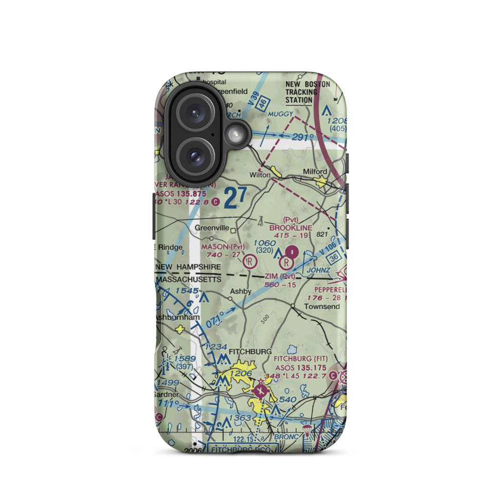 Mason Airfield (NH76) VFR Sectional  Tough iPhone Case iPhone 16 model shown