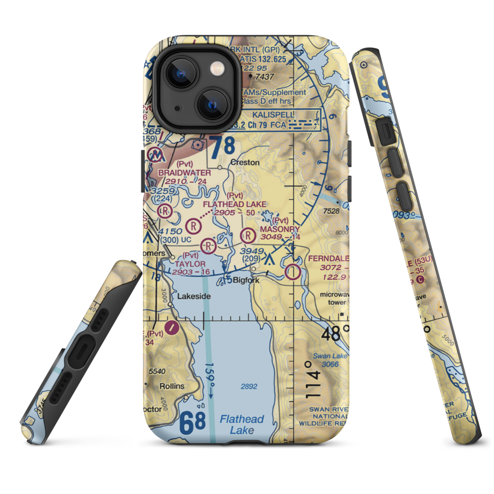 Masonry Field (93MT) VFR Sectional  Tough iPhone Case iPhone 14 Plus model shown
