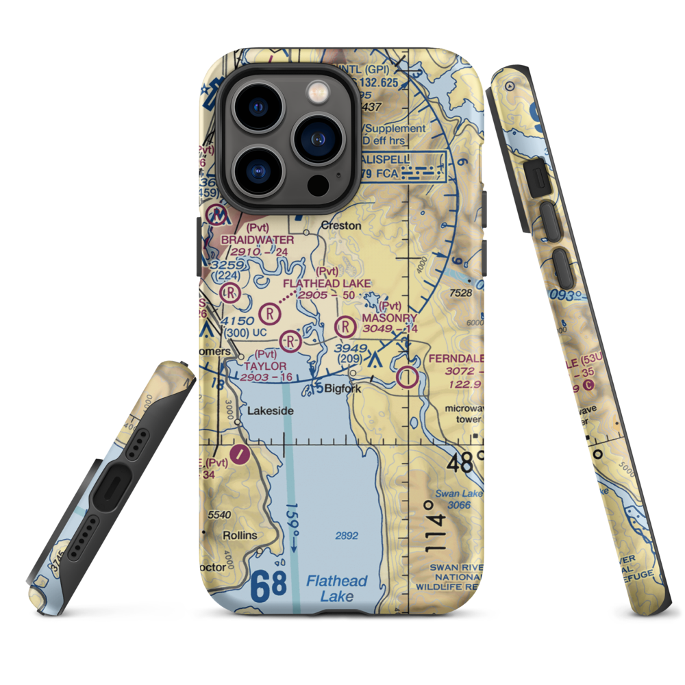 Masonry Field (93MT) VFR Sectional  Tough iPhone Case iPhone 14 Pro Max model shown
