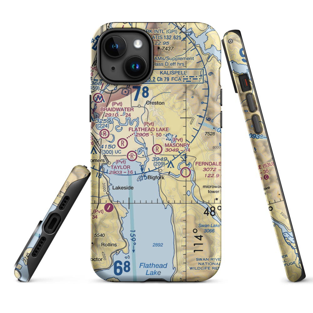 Masonry Field (93MT) VFR Sectional  Tough iPhone Case iPhone 15 Plus model shown