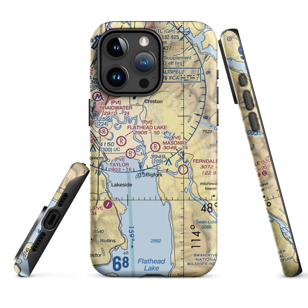 Masonry Field (93MT) VFR Sectional  Tough iPhone Case iPhone 15 Pro Max model shown