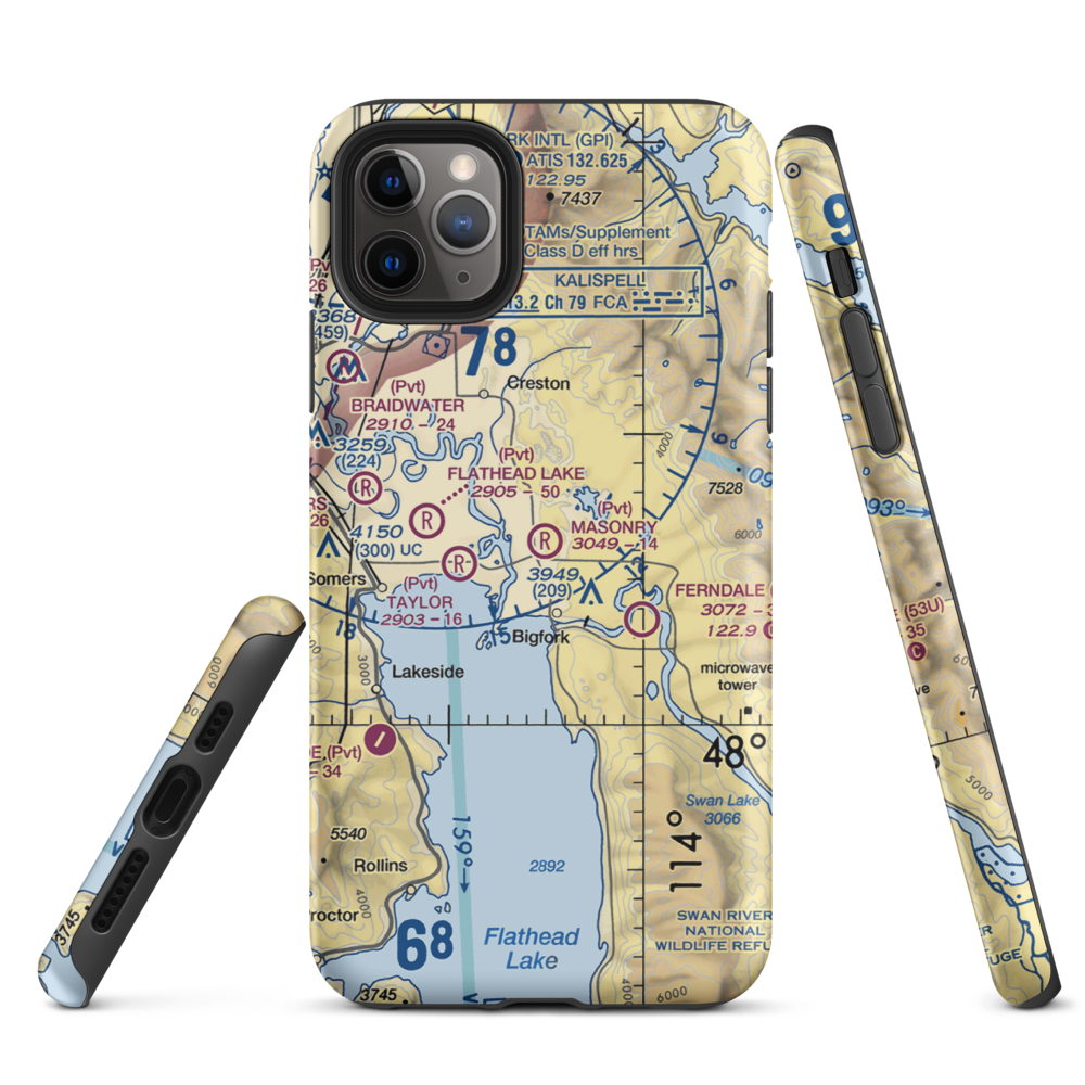 Masonry Field (93MT) VFR Sectional  Tough iPhone Case iPhone 11 Pro Max model shown