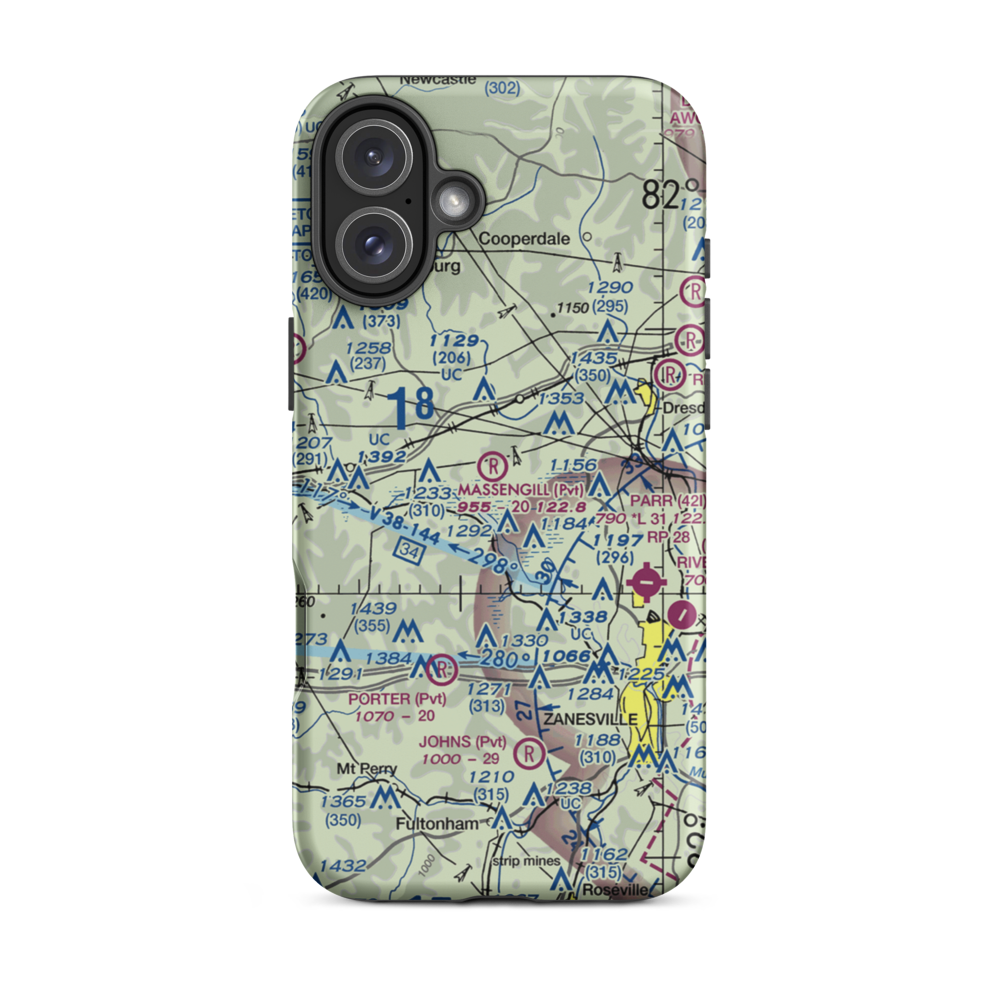 Massengill Airport (7OI9) VFR Sectional  Tough iPhone Case iPhone 16 Plus model shown