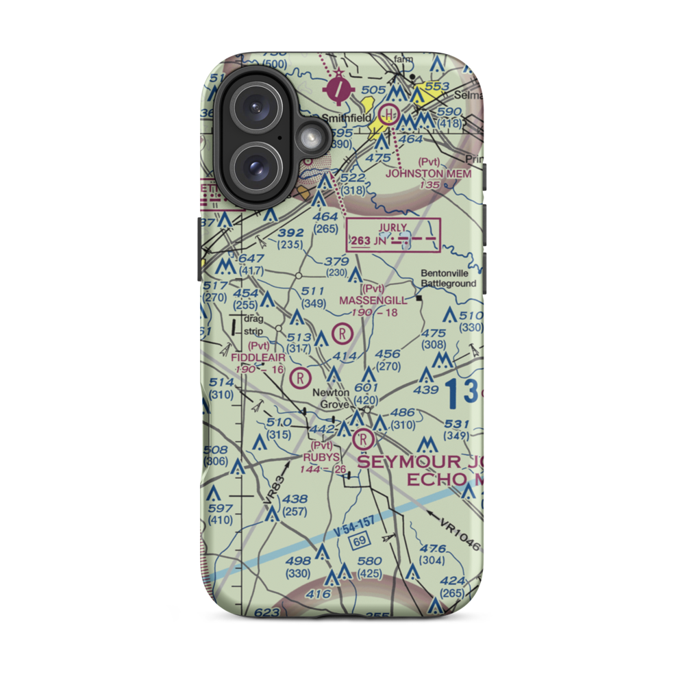 Massengill Airport (NC76) VFR Sectional  Tough iPhone Case iPhone 16 Plus model shown