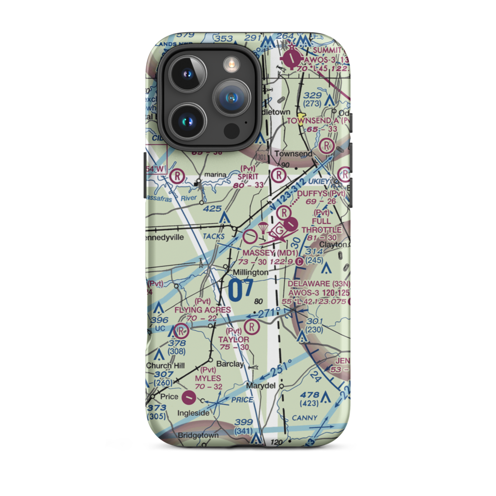 Massey Aerodrome (MD1) VFR Sectional  Tough iPhone Case iPhone 16 Pro Max model shown