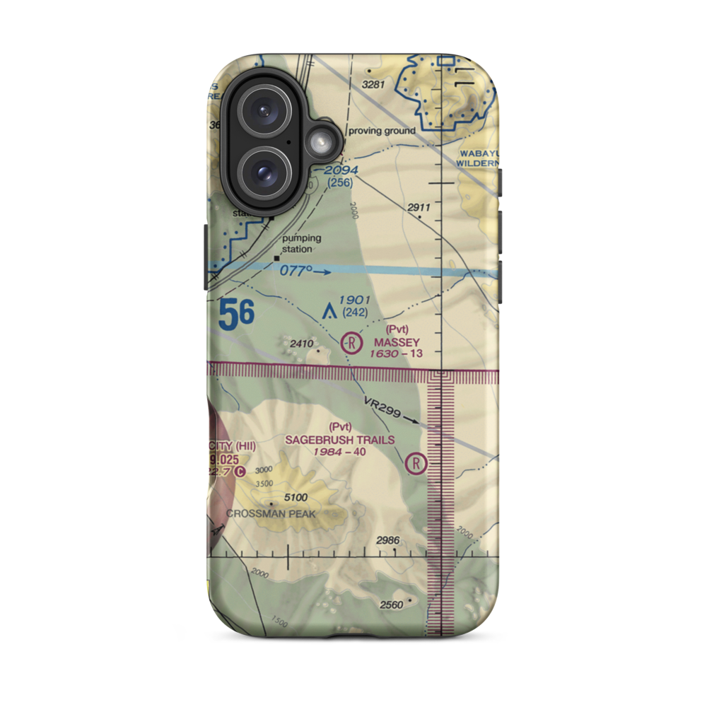 Massey Farm Airport (AZ34) VFR Sectional  Tough iPhone Case iPhone 16 Plus model shown