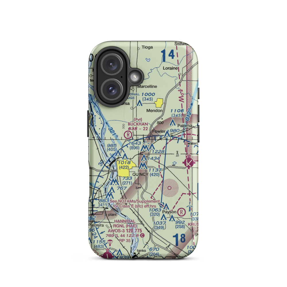 Mast Field (IS45) VFR Sectional  Tough iPhone Case iPhone 16 model shown