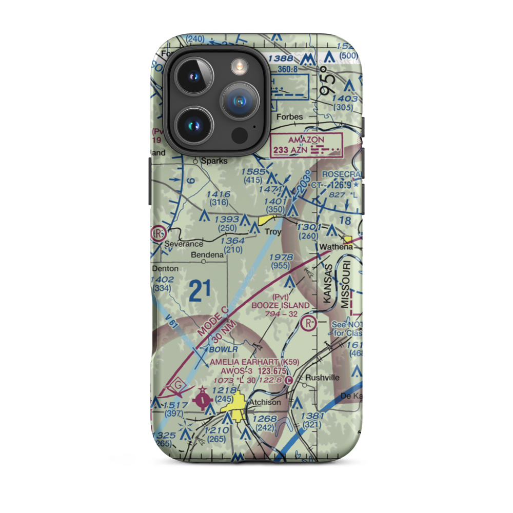 Masters Field (61KS) VFR Sectional  Tough iPhone Case iPhone 16 Pro Max model shown
