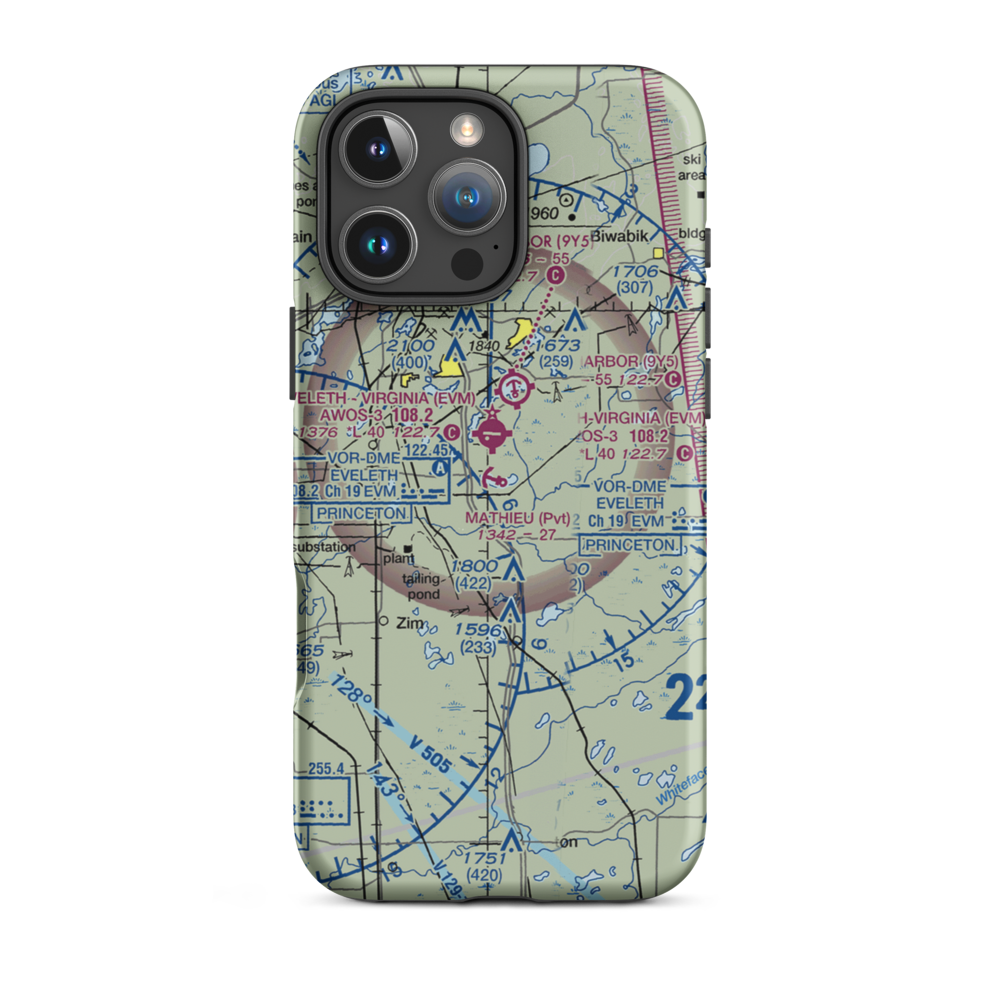 Mathieu Landing Seaplane Base (MN29) VFR Sectional  Tough iPhone Case iPhone 16 Pro Max model shown