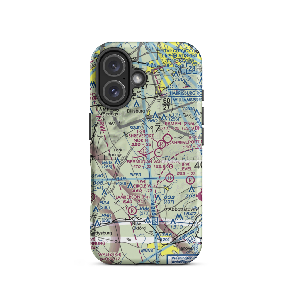 Mathna Airport (2PS3) VFR Sectional  Tough iPhone Case iPhone 16 model shown