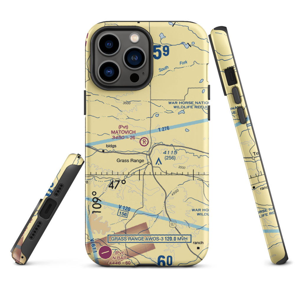 Matovich Airport (08MT) VFR Sectional  Tough iPhone Case iPhone 13 Pro Max model shown