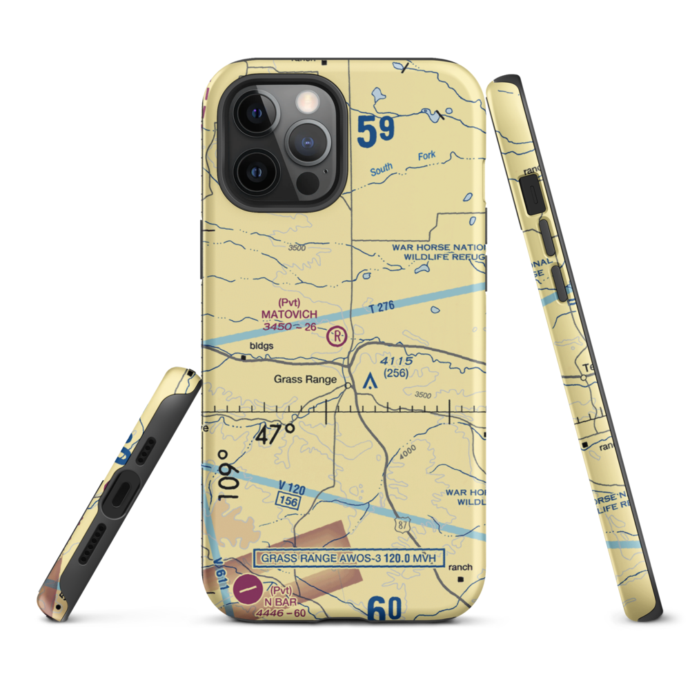 Matovich Airport (08MT) VFR Sectional  Tough iPhone Case iPhone 12 Pro Max model shown