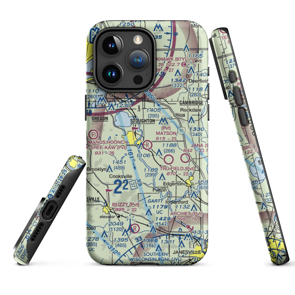 Matson Airport (2WI6) VFR Sectional  Tough iPhone Case iPhone 15 Pro Max model shown