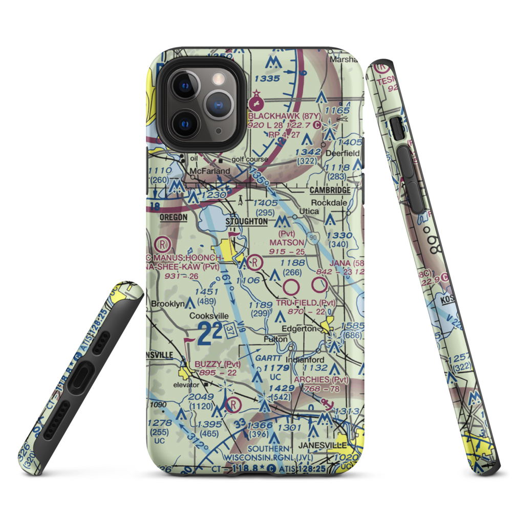 Matson Airport (2WI6) VFR Sectional  Tough iPhone Case iPhone 11 Pro Max model shown