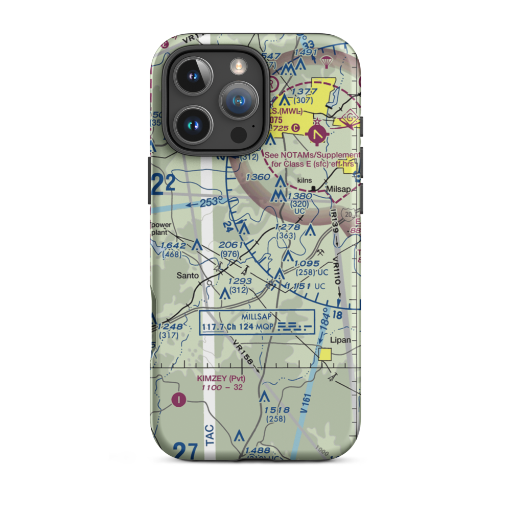 Matthews Ranch Airport (86TE) VFR Sectional  Tough iPhone Case iPhone 16 Pro Max model shown