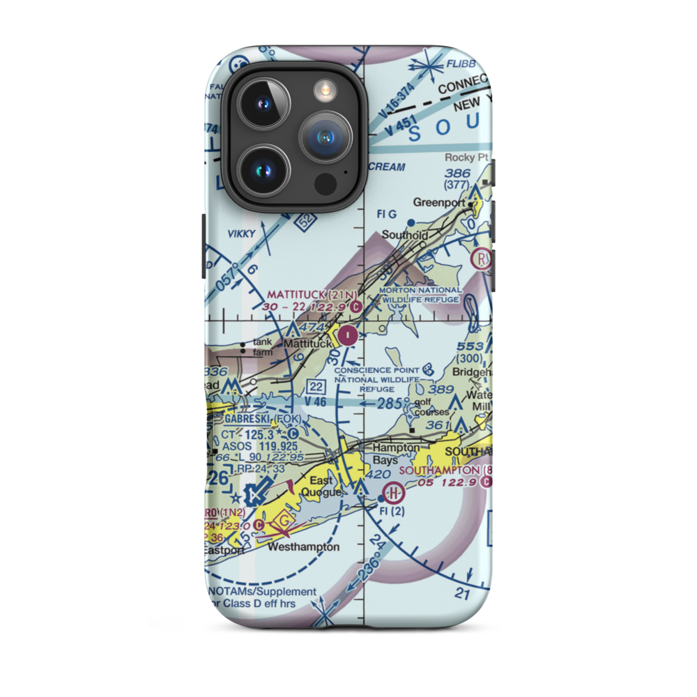 Mattituck Airport (21N) VFR Sectional  Tough iPhone Case iPhone 16 Pro Max model shown