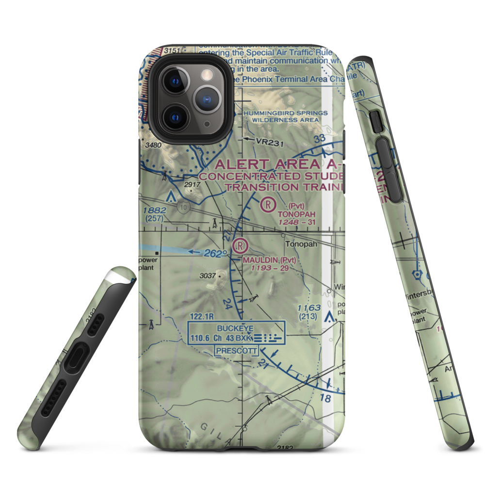 Mauldin Airstrip (56AZ) VFR Sectional  Tough iPhone Case iPhone 11 Pro Max model shown