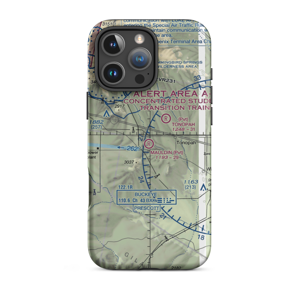 Mauldin Airstrip (56AZ) VFR Sectional  Tough iPhone Case iPhone 16 Pro Max model shown