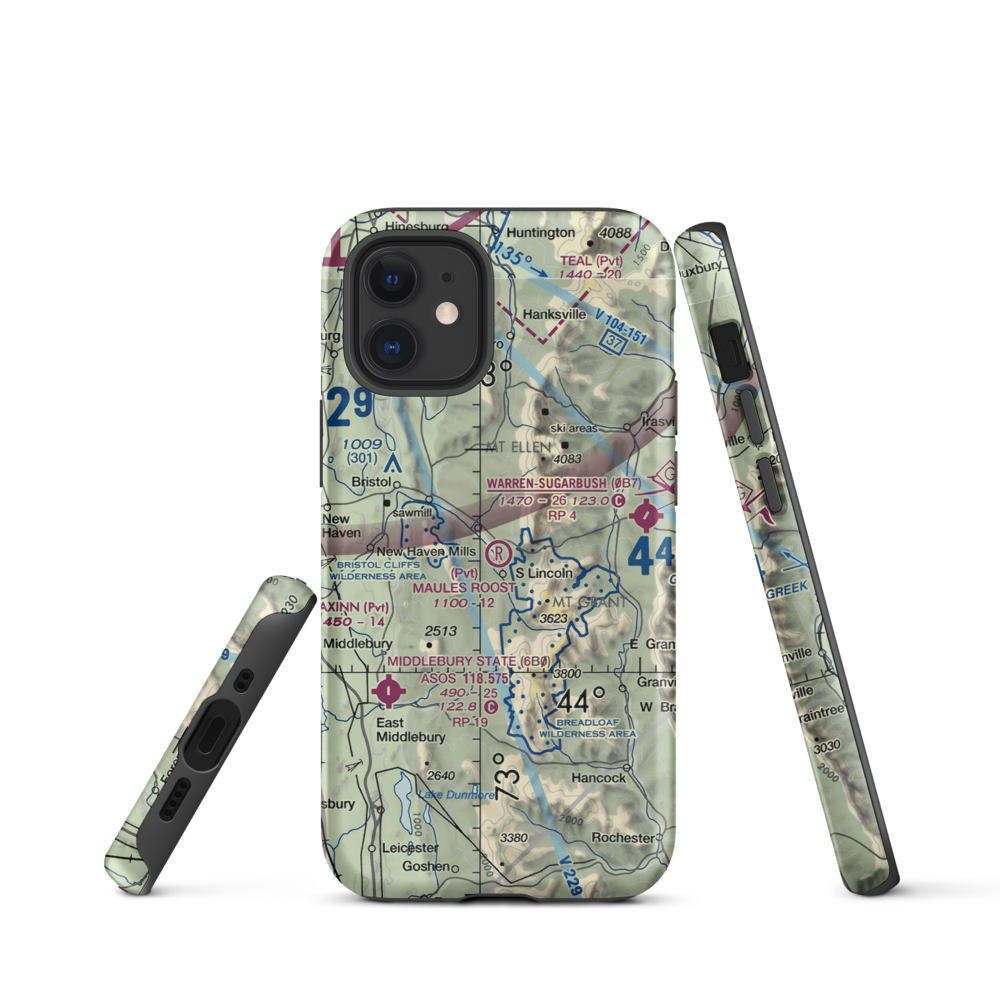 Maule's Roost Airport (VT03) VFR Sectional  Tough iPhone Case iPhone 12 mini model shown