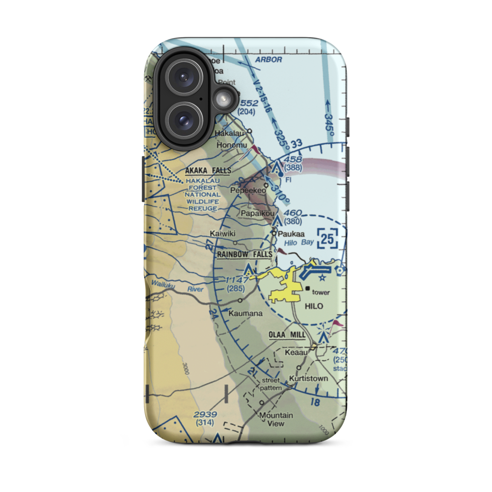 Mauna Kea-Honolii Airport (HI31) VFR Sectional  Tough iPhone Case iPhone 16 Plus model shown