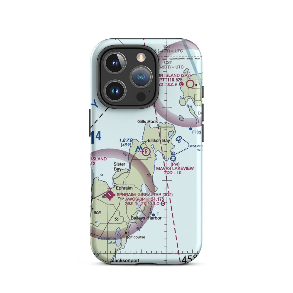 Mave's Lakeview Road Airport (8WN8) VFR Sectional  Tough iPhone Case iPhone 16 Pro model shown