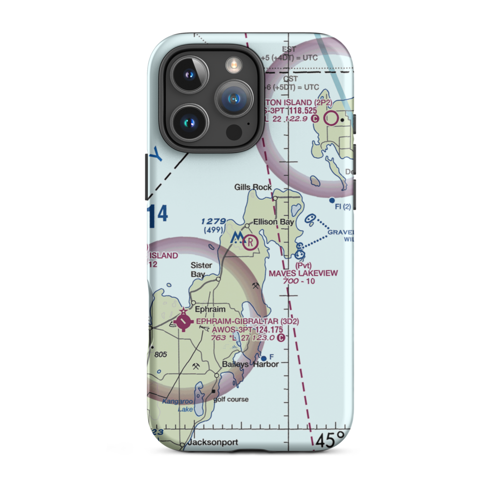 Mave's Lakeview Road Airport (8WN8) VFR Sectional  Tough iPhone Case iPhone 16 Pro Max model shown