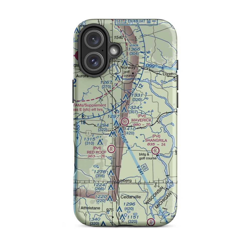 Maverick Field (WI90) VFR Sectional  Tough iPhone Case iPhone 16 Plus model shown