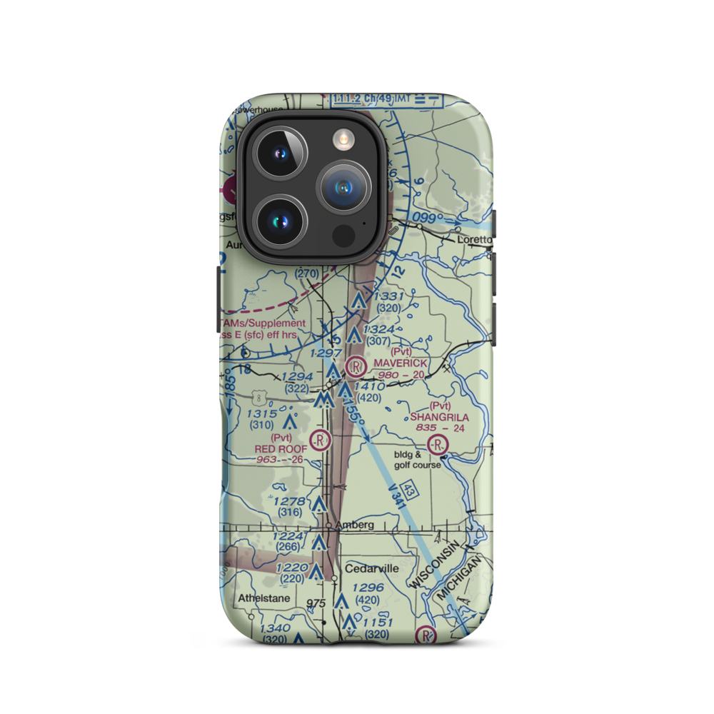 Maverick Field (WI90) VFR Sectional  Tough iPhone Case iPhone 16 Pro model shown