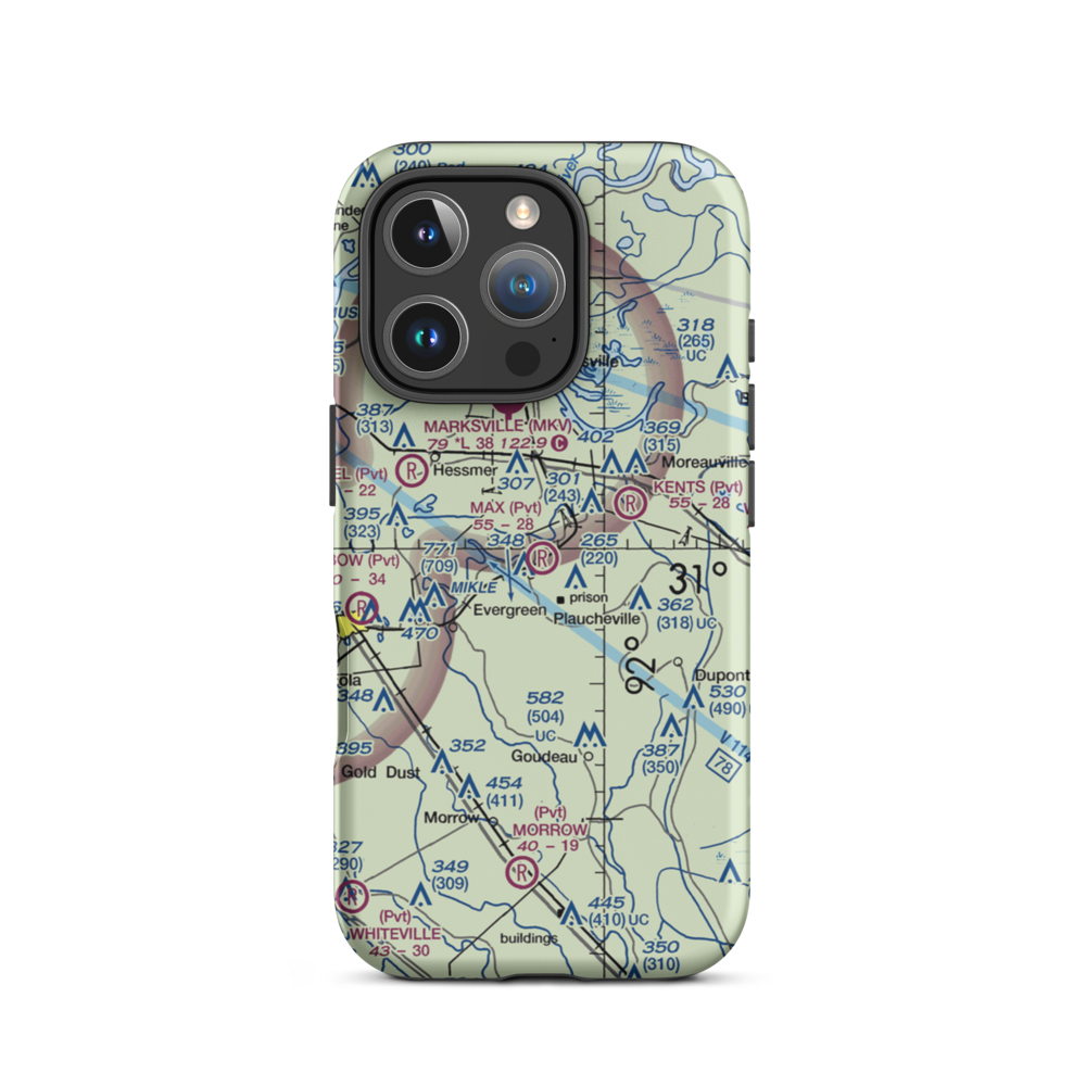 Max Airport (LA48) VFR Sectional  Tough iPhone Case iPhone 16 Pro model shown