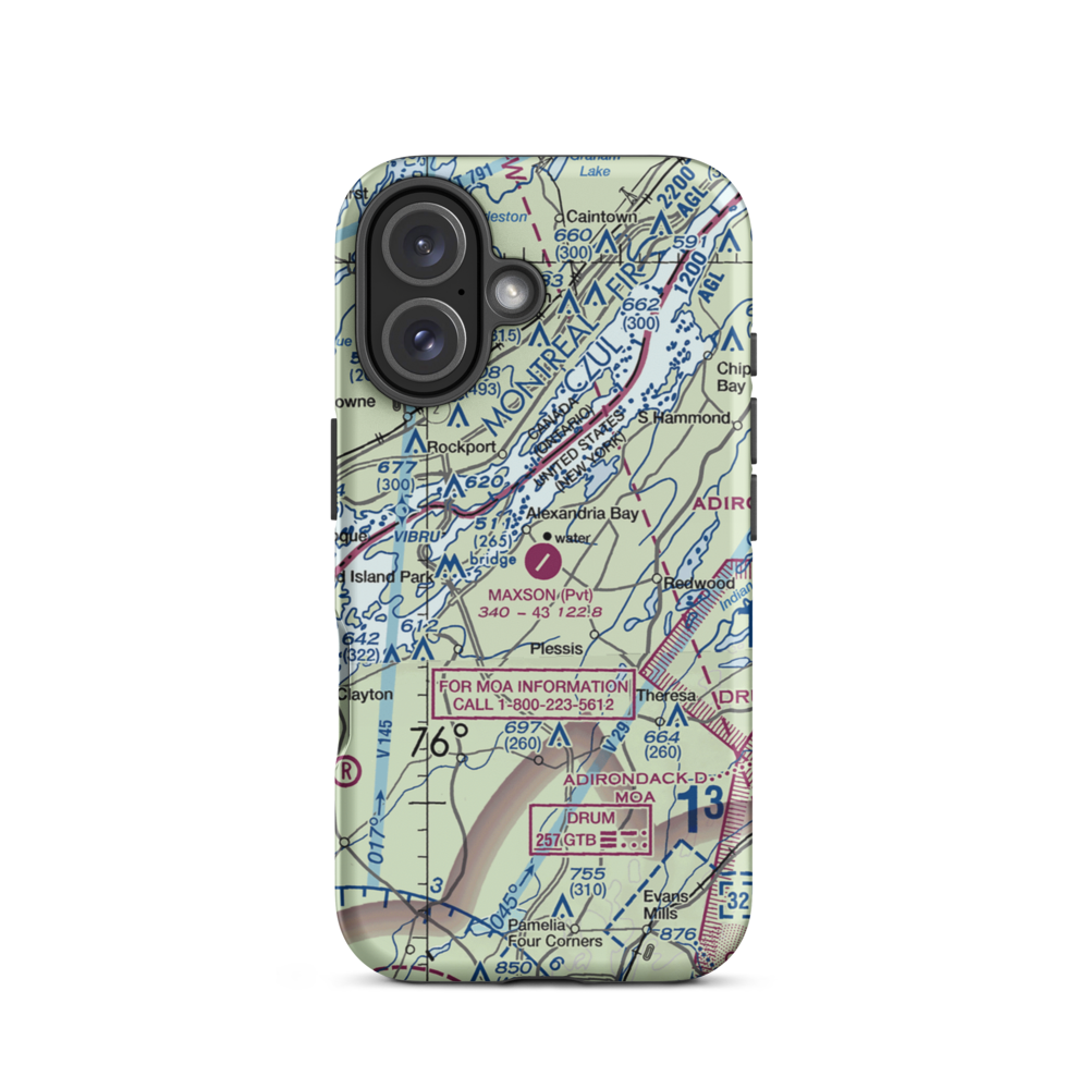 Maxson Airfield (89NY) VFR Sectional  Tough iPhone Case iPhone 16 model shown