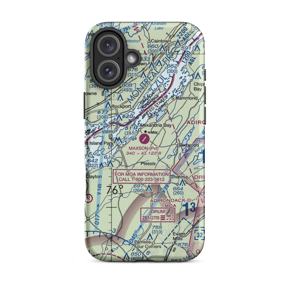 Maxson Airfield (89NY) VFR Sectional  Tough iPhone Case iPhone 16 Plus model shown
