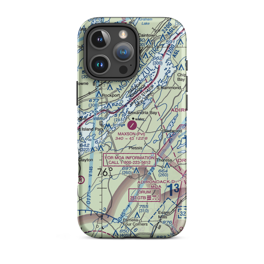 Maxson Airfield (89NY) VFR Sectional  Tough iPhone Case iPhone 16 Pro Max model shown