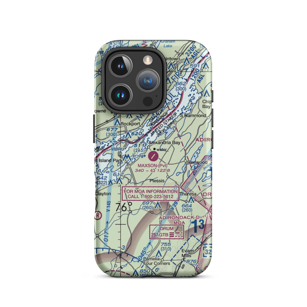 Maxson Airfield (AXB) VFR Sectional  Tough iPhone Case iPhone 16 Pro model shown